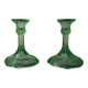 Pair of art deco candlesticks in molded pressed glass