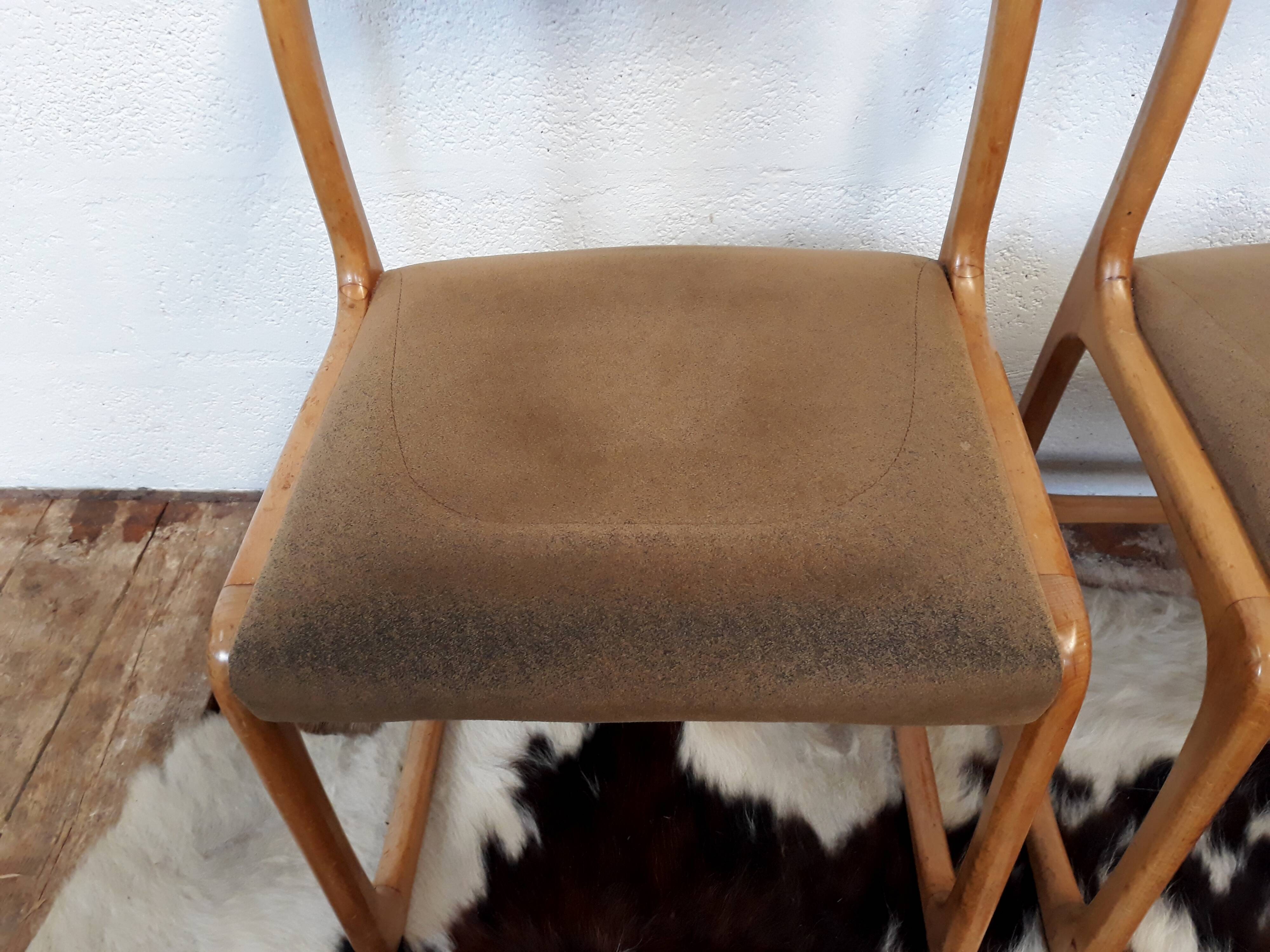 6 chairs Baumann vintage sled