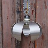 Vintage brushed metal flower-shaped pendant light