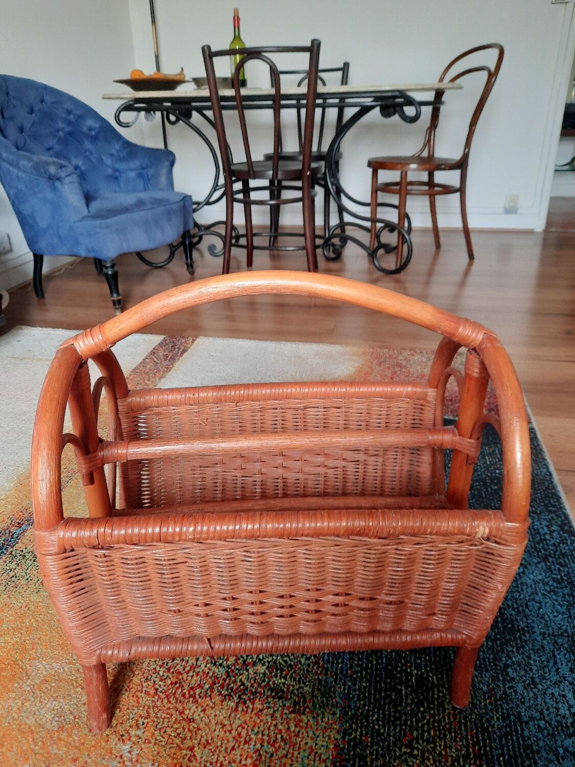 Rattan magazine holder