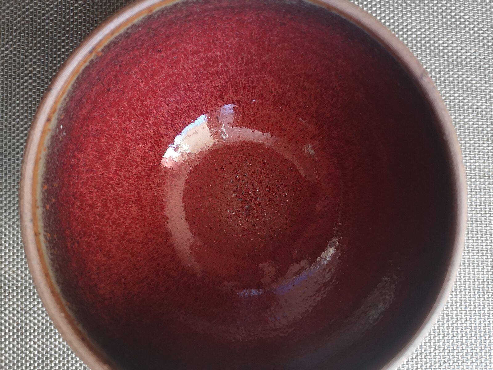 Chamotte terracotta bowl - Enamelled interior