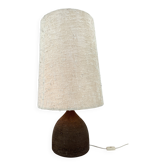 Grande lampe de table ou lampadaire en céramique des années 1960 avec abat-jour en tissu d'origine
