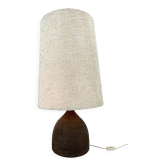 Large 1960s Ceramic Table lamp or floor lamp With Original Fabric Shade Fro