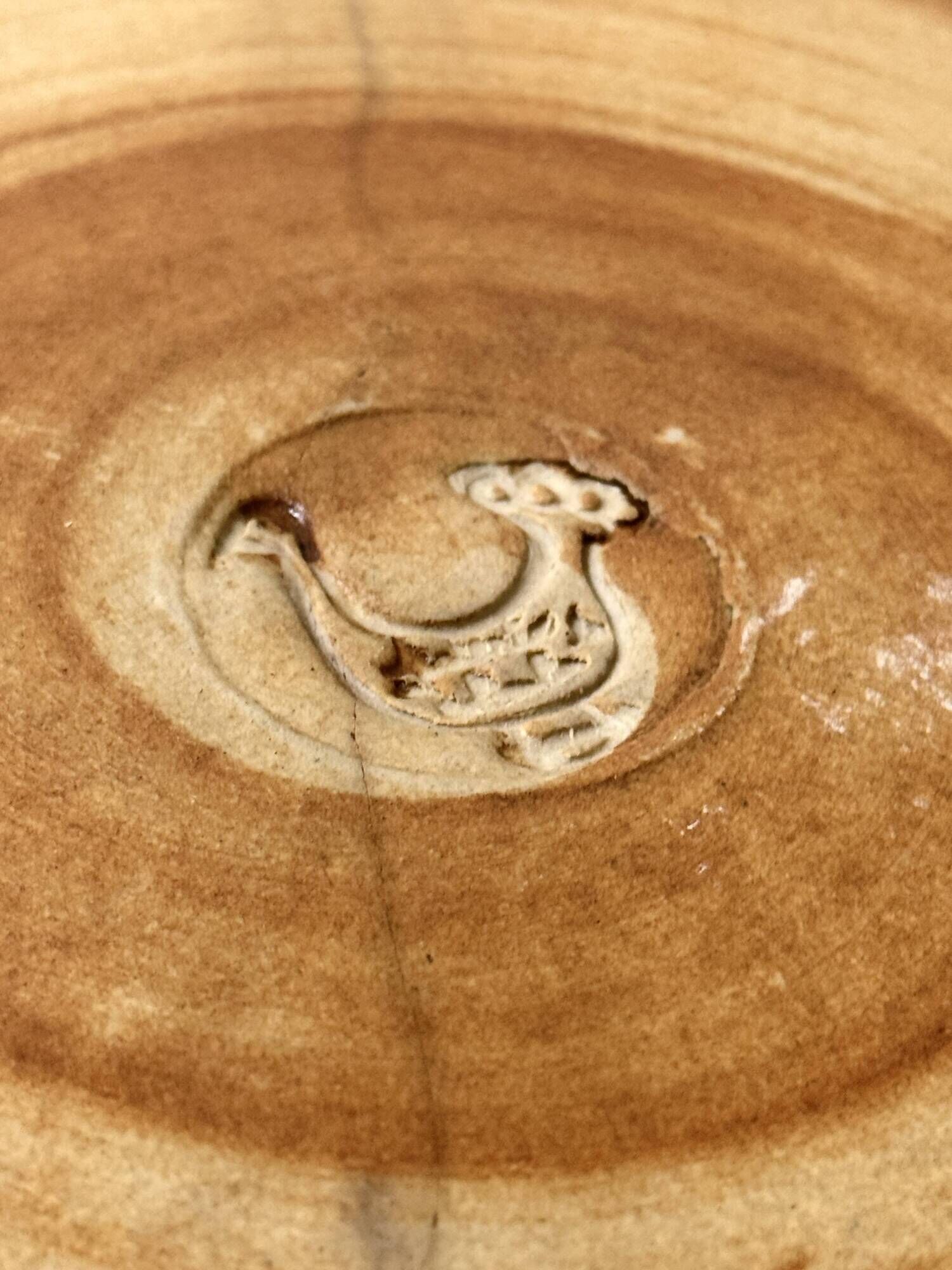 Large ceramic plate Pottery of La Colombe, France 1970