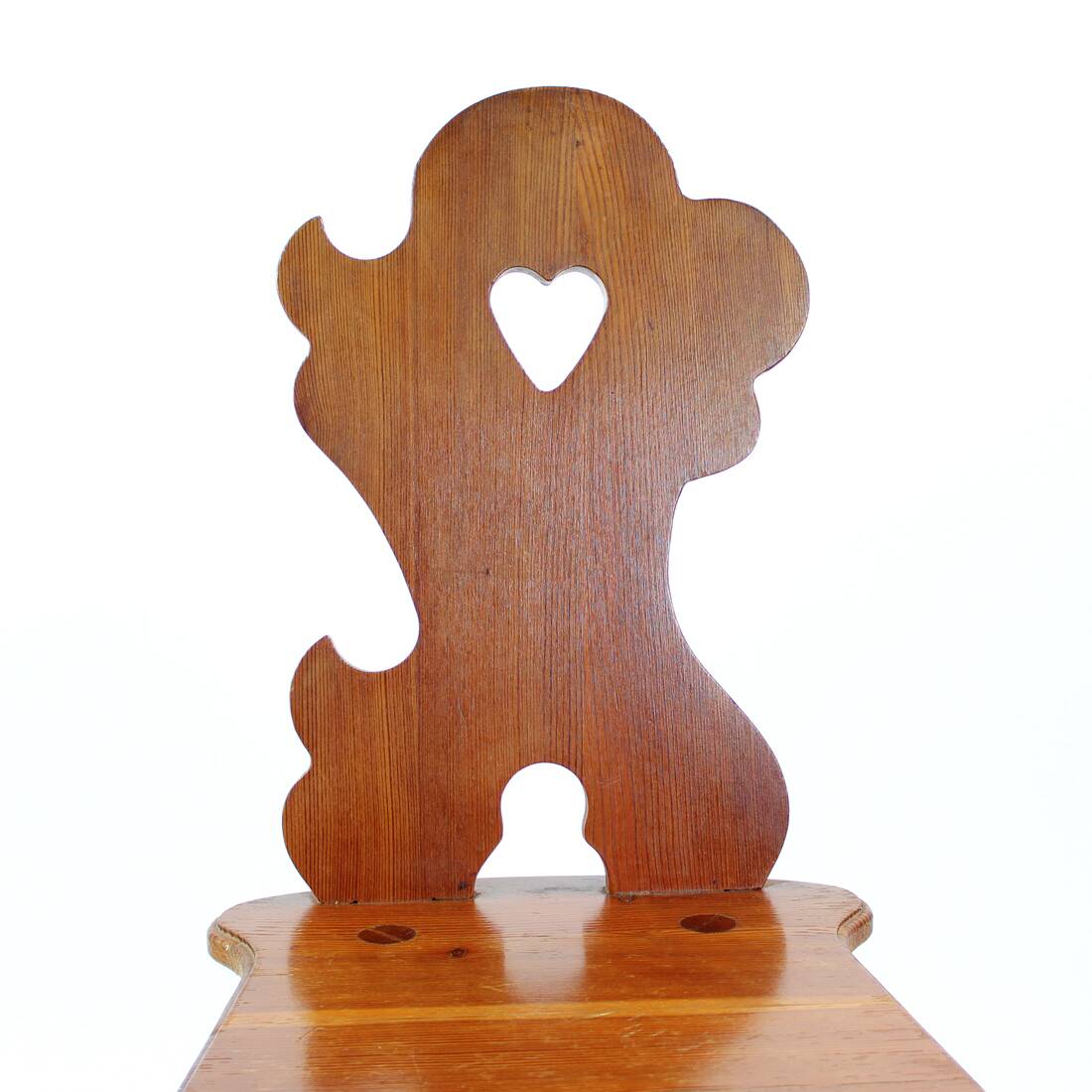 Chaise de salle à manger de style folklorique en bois, Tchécoslovaquie 1973