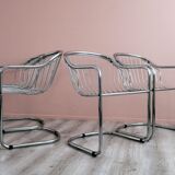 Ensemble de 4 chaises à manger chrome