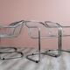 Set of 4 chrome wire dining chairs