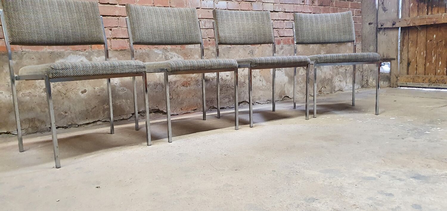 Set of four vintage armchair chairs