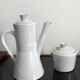 Vallauris coffee service engraved and hand painted - coffee maker and sugar pot fleuris vallauris