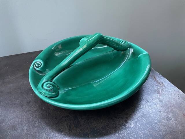 vintage glazed earthenware appetizer plate