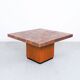 coffee table in copper and teak by heinz lilienthal, 1970s