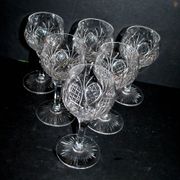 Set of 6 white wine glasses 1900 in cut crystal BACCARAT model 9157 catalog 1907 H13.5