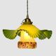 Opaline pleated suspension and tulip with Art Deco floral patterns.