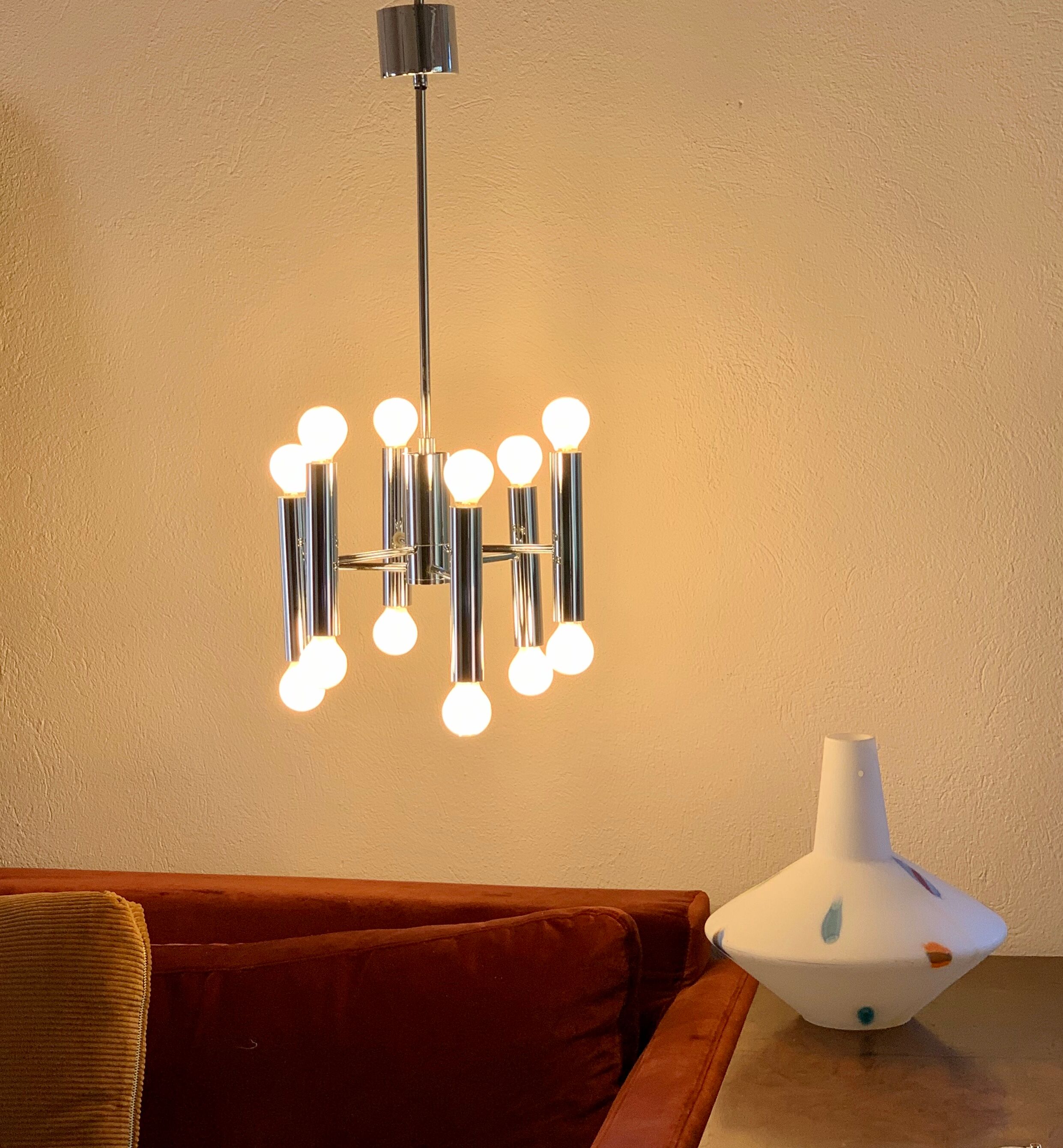 Sputnik chandelier 70's six branches by G.Sciolari