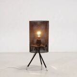 Lampe de table Pilastro moderniste hollandaise en métal perforé par Tjerk Reijenga