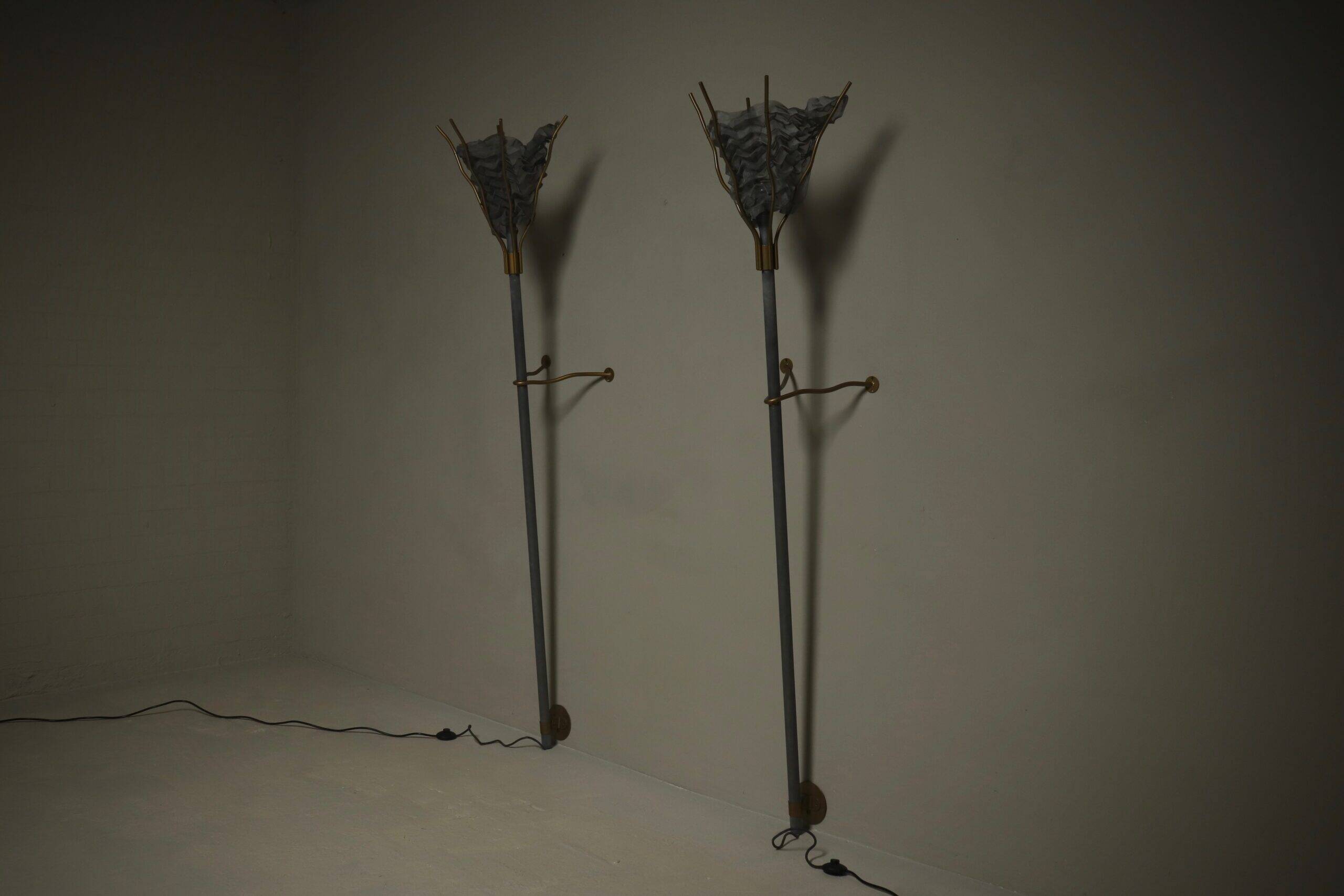 Pair of Torche wall lamps by Rob Eckhardt for Eckhardt and Leeuwenstein, 1980s