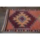1970s Vintage Turkish Oushak Handmade Wool Cotton Pink Runner Rug 90x317