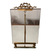 Napoleon III Photo Holder Louis XVI Style - Brass and Green Glass St-Gobain 19th C