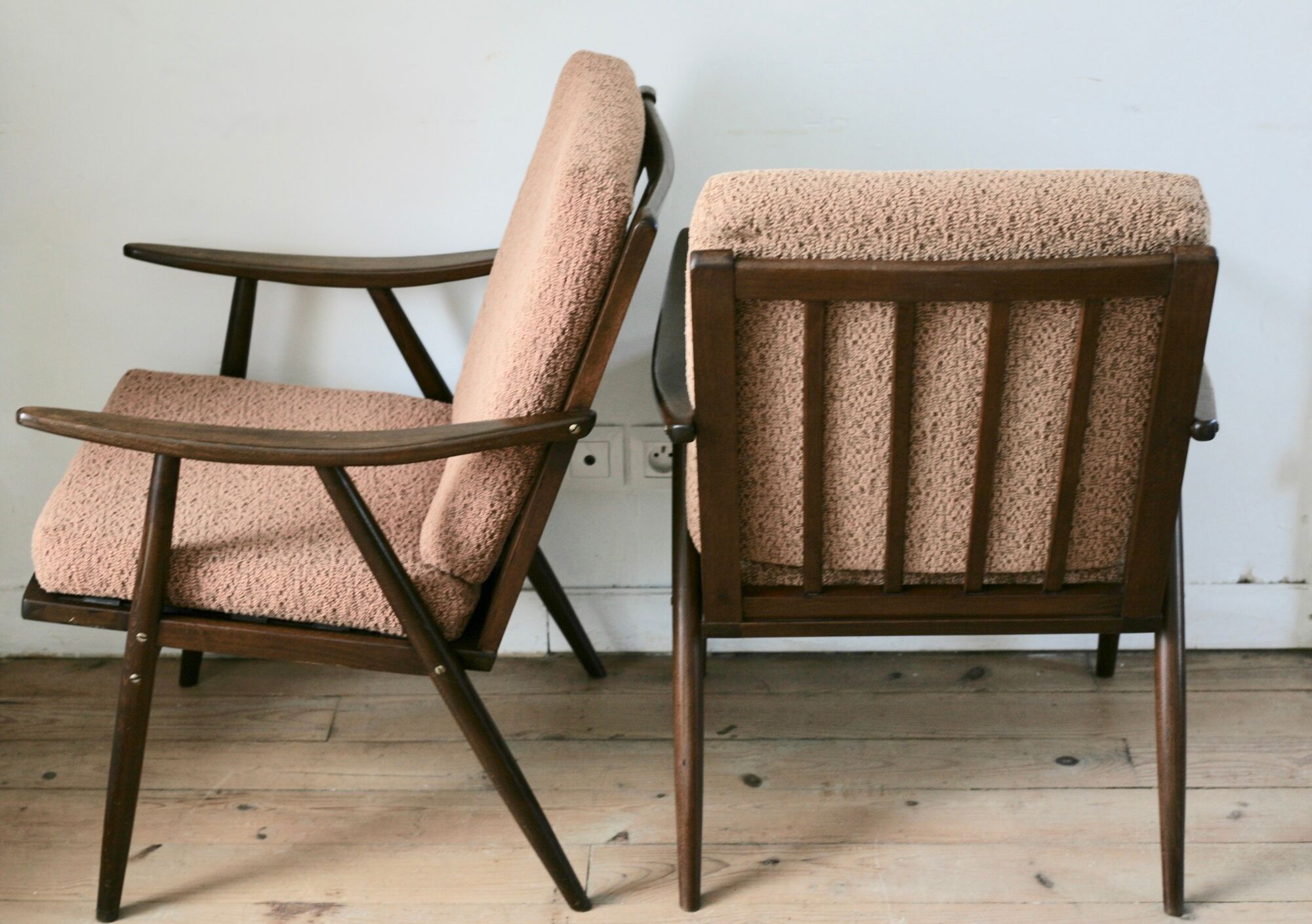 Pair of Boomerang armchairs, Thonet edition, circa 1960
