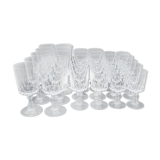 Set of 30 crystal-footed glasses