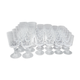 Set of 30 crystal-footed glasses
