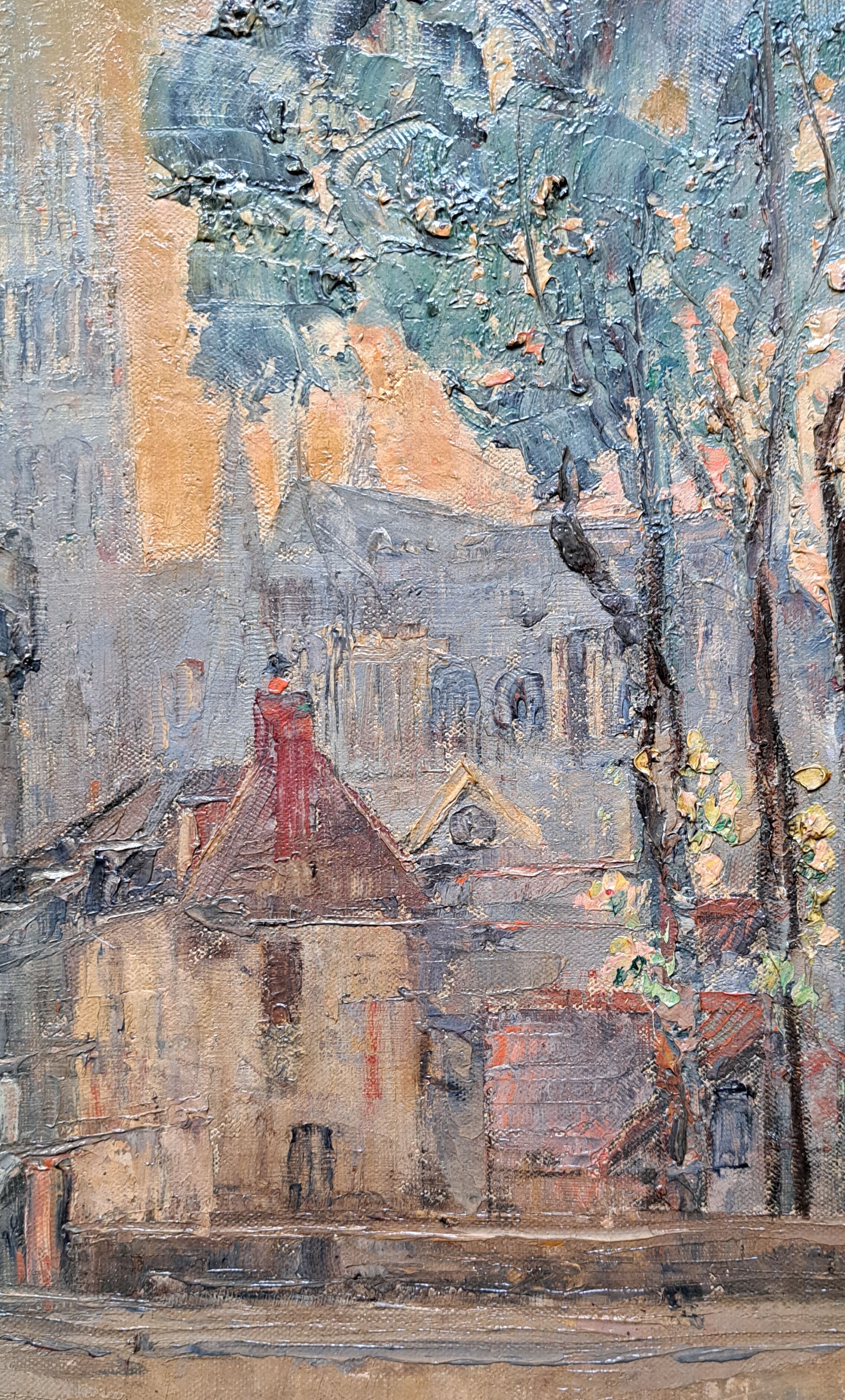 Impressionist and materialist painting - Porte Guillaume and Chartres Cathedral, 1888