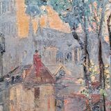 Impressionist and materialist painting - Porte Guillaume and Chartres Cathedral, 1888