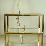 Vintage Hollywood Regency style rolling side table