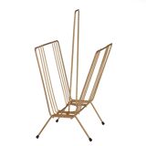 Twisted gold iron magazine rack from the 60s