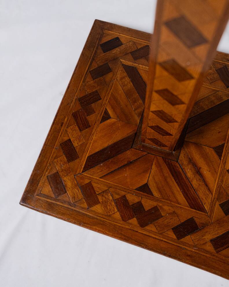 Art Deco floor lamp in marquetry, France, 1930s