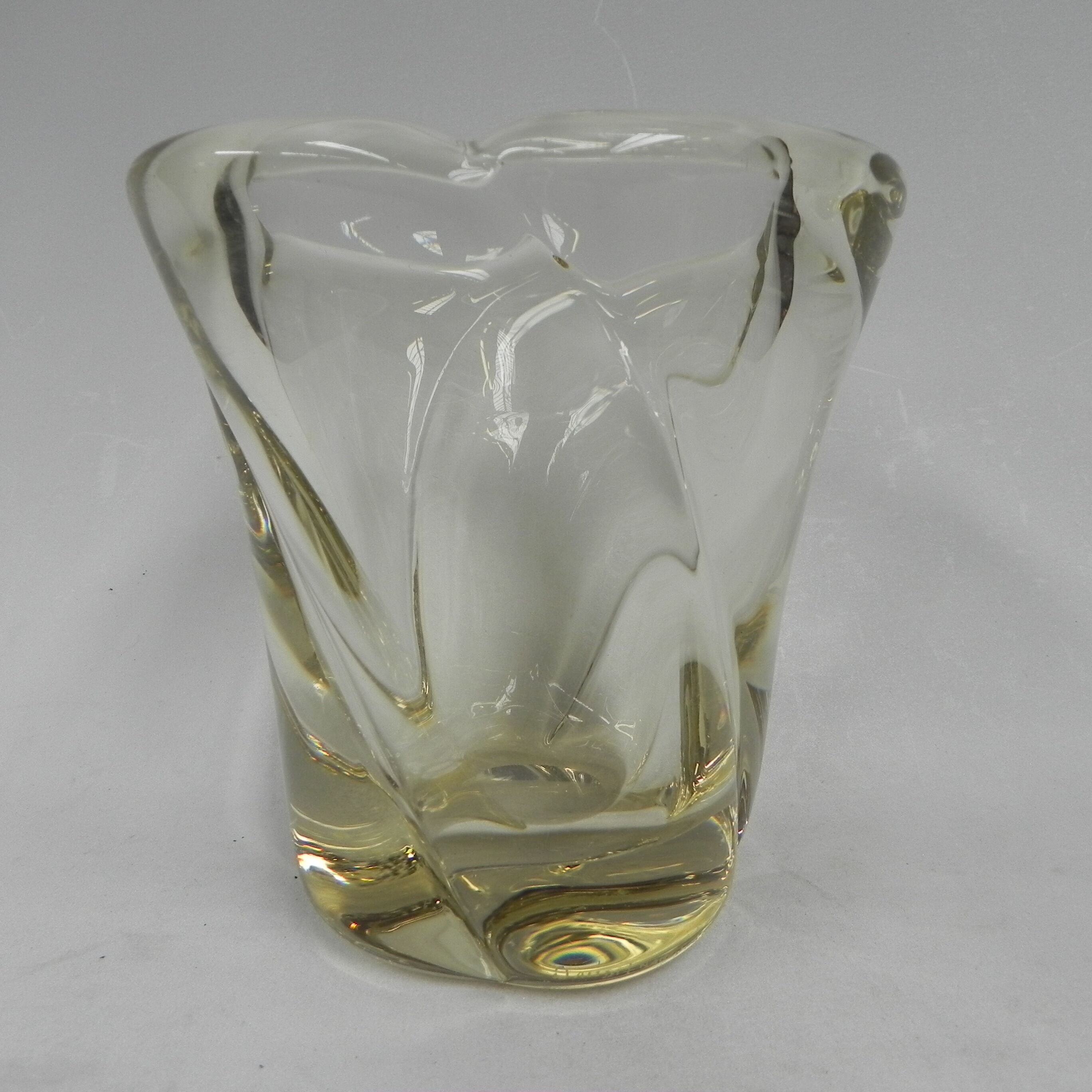 Vintage vase of thick glass Daum Nancy