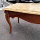 Old coffee table marquetry style louis xv marble top