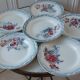 Lot de 6 assiettes plates Digoin Sarreguemines modèle Olga