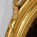Miroir Ovale en Bois Doré, Style Louis XVI, époque Napoléon III – Milieu XIXe