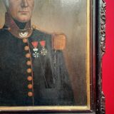 Peinture à l'huile d'un soldat antique du XIXe siècle en uniforme militaire