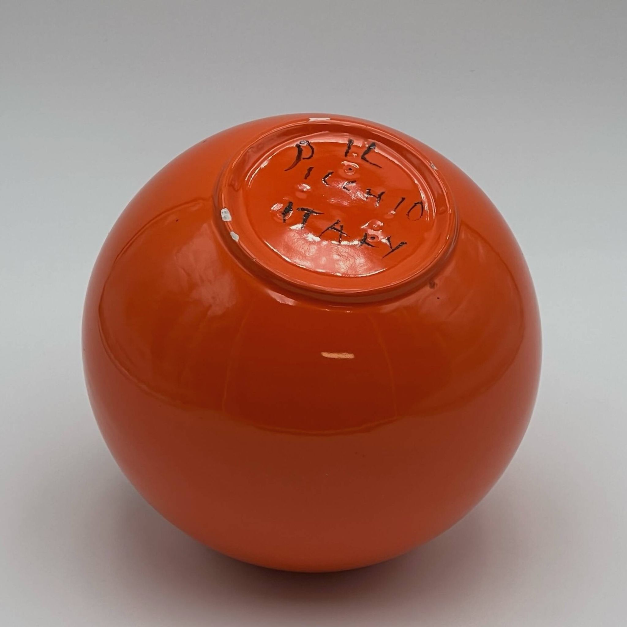 Handcrafted Ceramic Vase Bowling by Enzo Bioli for Il Picchio, 1960s