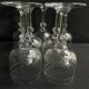 7 wine glasses – Blown, cut and guilloché glass
