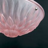 Basin, Molded Pressed Glass with Floral Motif, Silver-Plated Bronze Mount, 1930