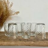 6 Arcoroc twisted glasses
