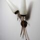 Lot of 4 gold brass wall light and glasses from the 60s