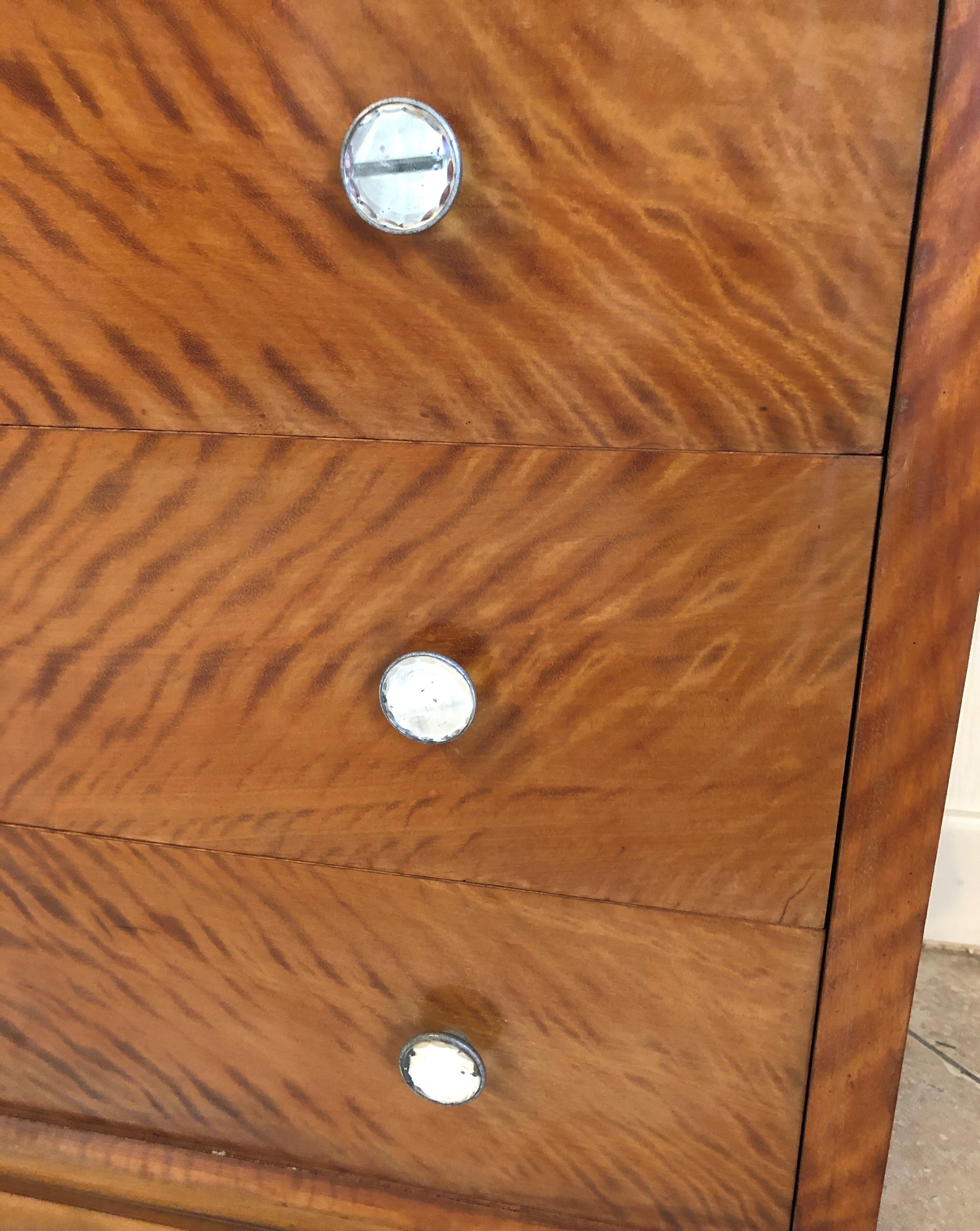 Storage unit art deco style in burled satinwood