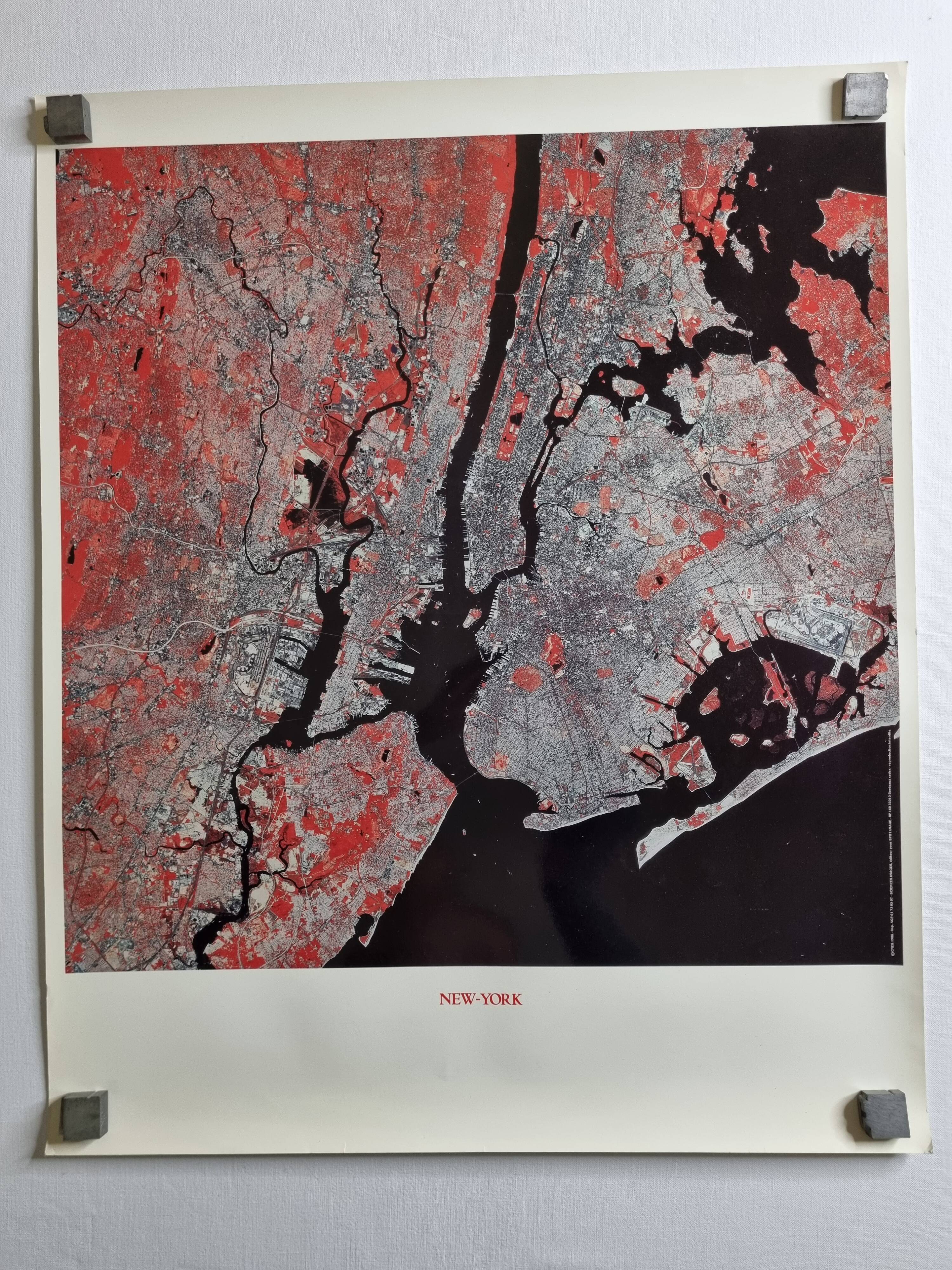 New York Satellite Photographic Poster, CNES 1986, 50 x 60 cm, Publisher Spot Image