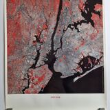New York Satellite Photographic Poster, CNES 1986, 50 x 60 cm, Publisher Spot Image