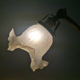 Art deco 1930s general electric brass goose neck table lamp