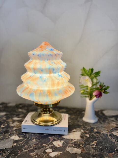 Fascinante  Lampe Art Déco en opaline multicolore