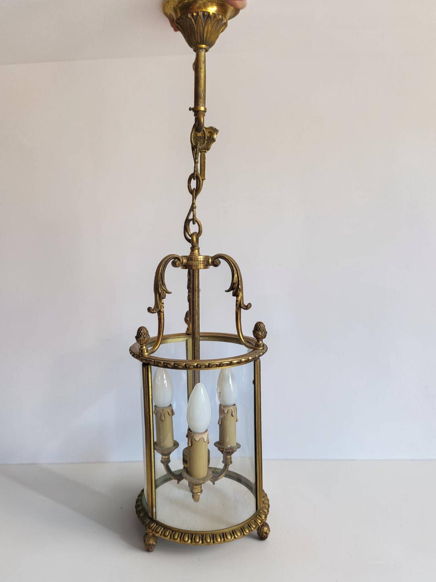 Pair of bronze lanterns in Louis XVI style