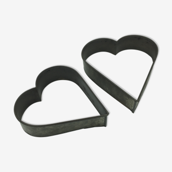 Lot de 2 moules à pâtisserie en forme de coeur