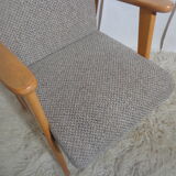 Pair of vintage Scandinavian armchairs from the 60s light wood