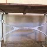 Vintage bistro table base white cast iron