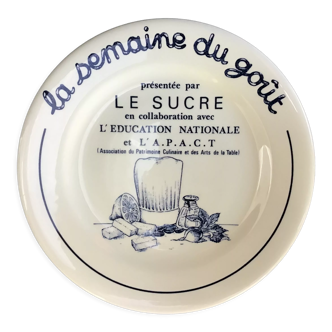 Assiette Gien, La semaine du goût présentée par le sucre